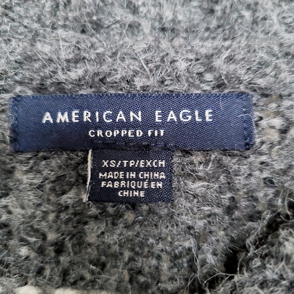 American Eagle Grey Striped Sweater XS - Picture 3 of 4